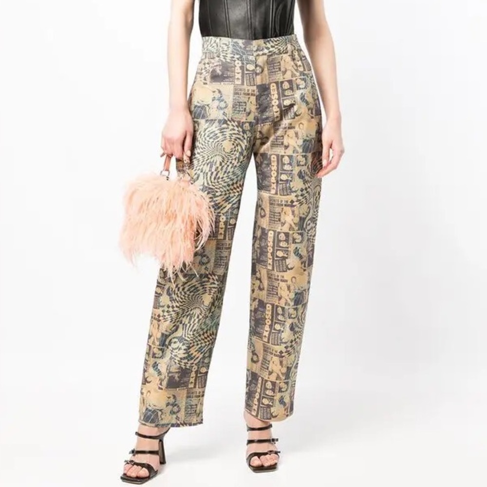 NWOT MIAOU FARGO WANTED PRINT PANTS - SIZE S - Picture 5 of 13